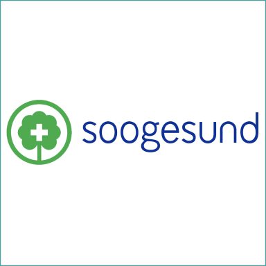 Logo von Soogesund mit einem Baum und einem Kreuzsymbol.